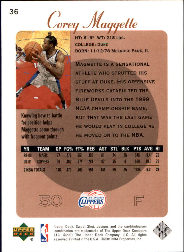 2001/2002 Sweet Shot (Upper Deck) Basketball - Picture 113 of 177