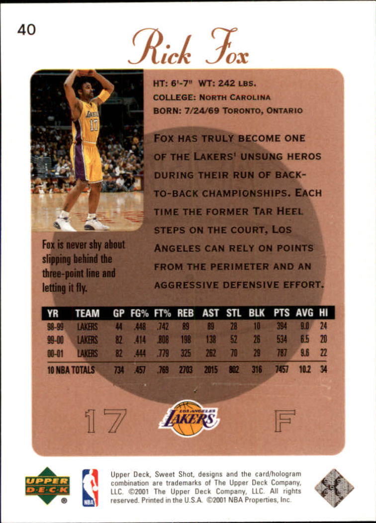 2001/2002 Sweet Shot (Upper Deck) Basketball - Picture 105 of 177