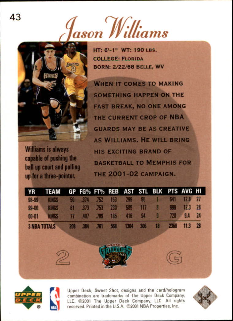 2001/2002 Sweet Shot (Upper Deck) Basketball - Picture 99 of 177