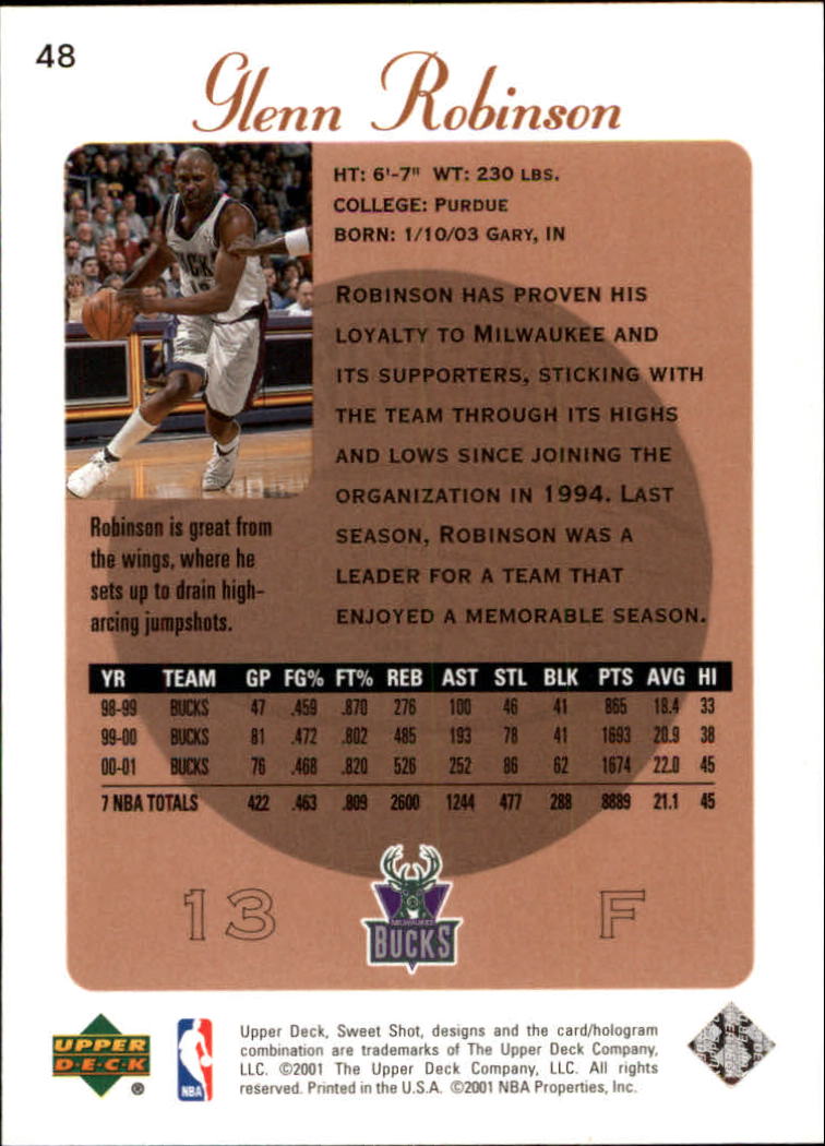2001/2002 Sweet Shot (Upper Deck) Basketball - Picture 89 of 177