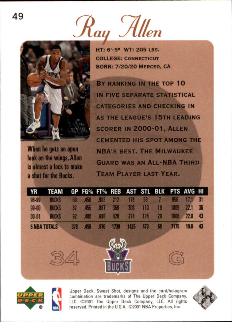 2001/2002 Sweet Shot (Upper Deck) Basketball - Picture 87 of 177