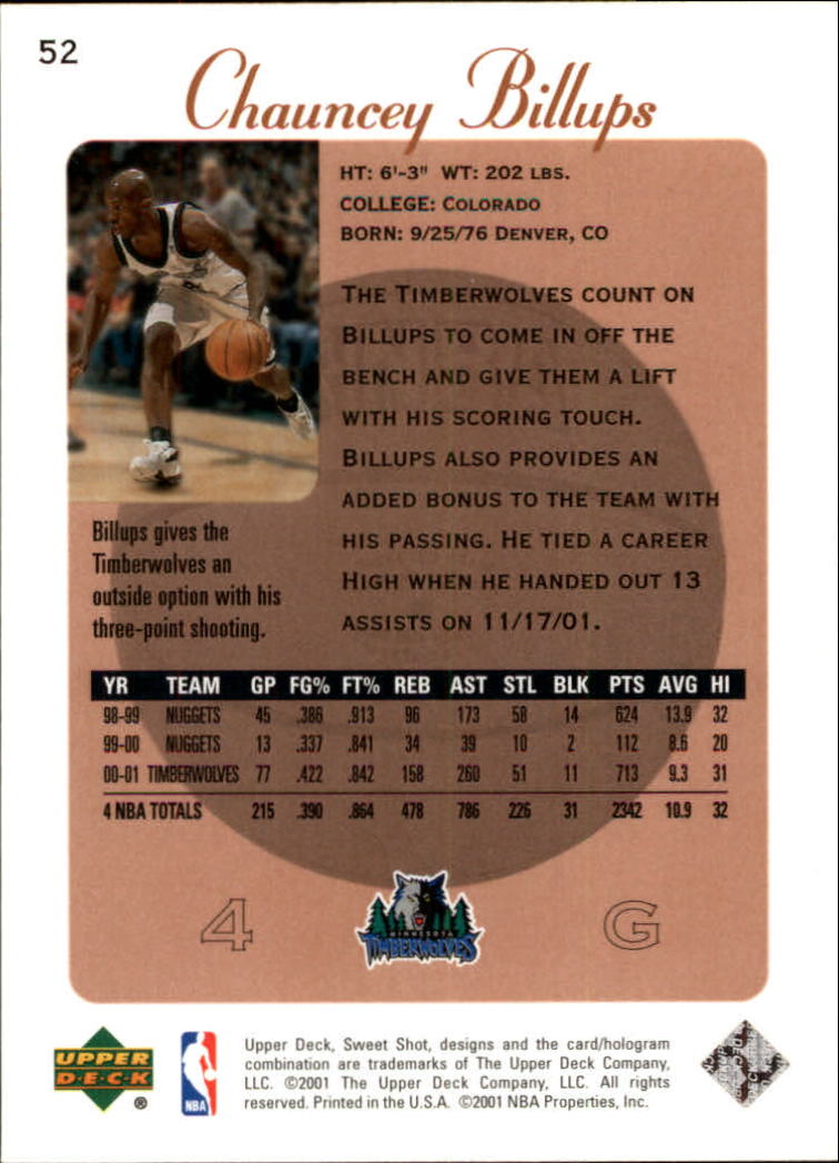 2001/2002 Sweet Shot (Upper Deck) Basketball - Picture 83 of 177