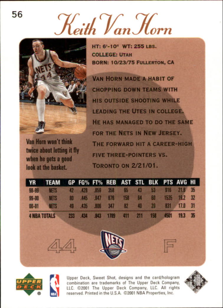 2001/2002 Sweet Shot (Upper Deck) Basketball - Picture 75 of 177