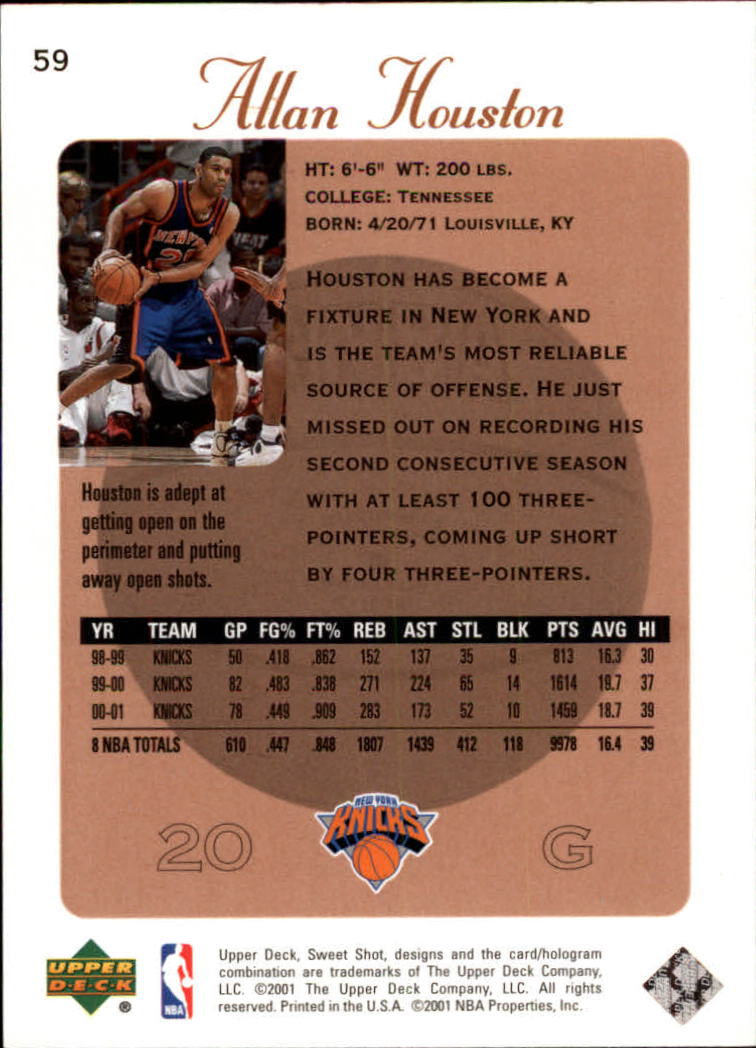 2001/2002 Sweet Shot (Upper Deck) Basketball - Picture 71 of 177