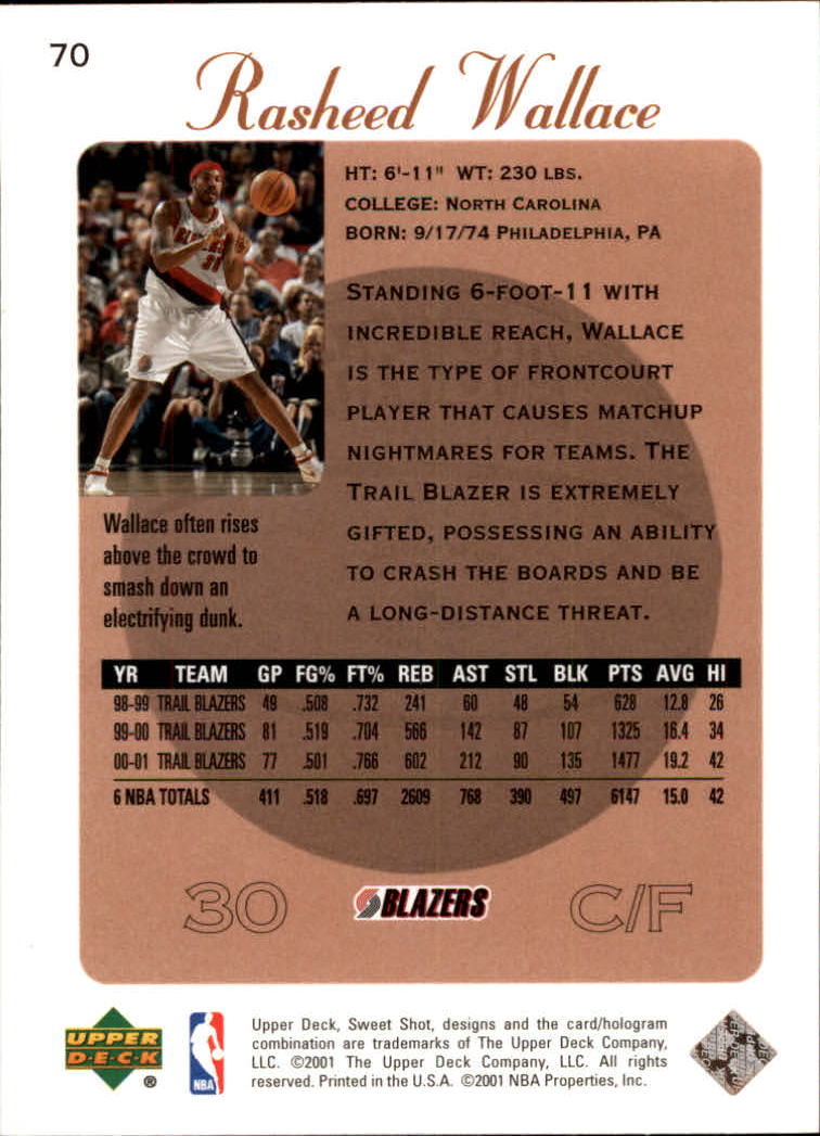 2001/2002 Sweet Shot (Upper Deck) Basketball - Picture 55 of 177