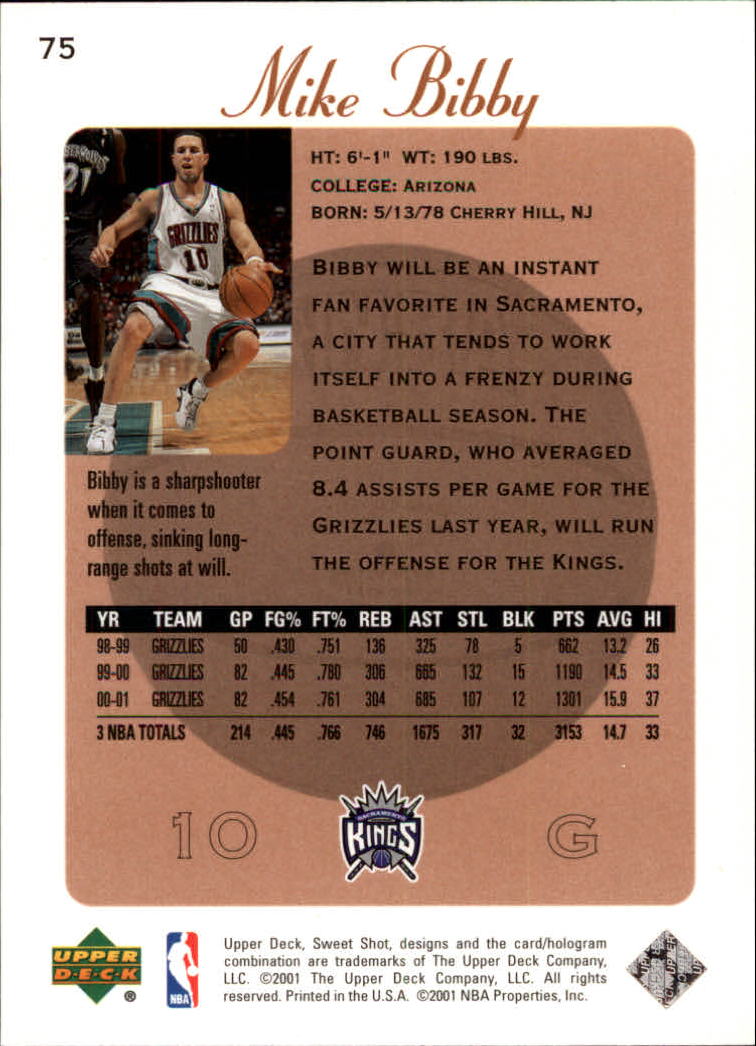 2001/2002 Sweet Shot (Upper Deck) Basketball - Picture 49 of 177