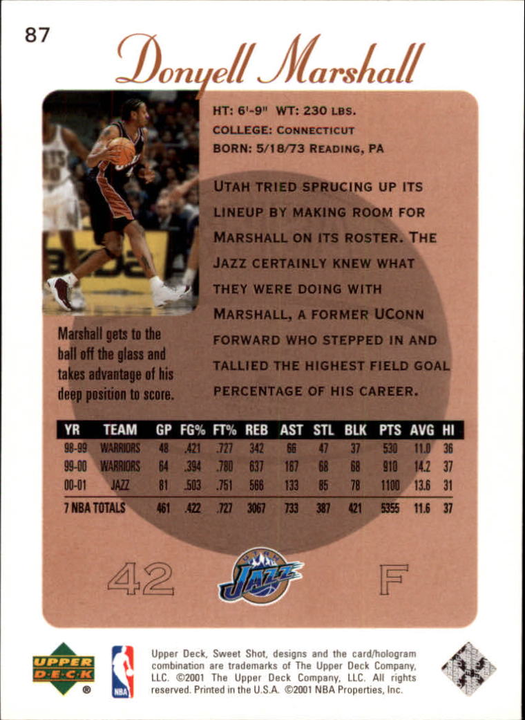 2001/2002 Sweet Shot (Upper Deck) Basketball - Picture 37 of 177
