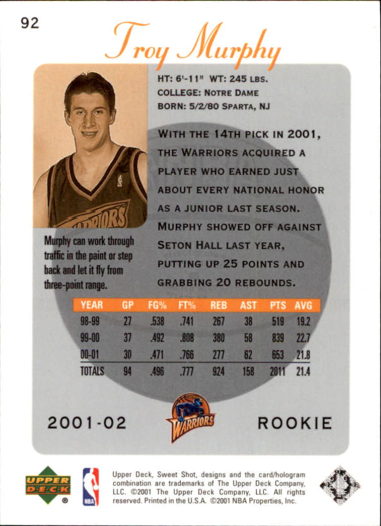 2001/2002 Sweet Shot (Upper Deck) Basketball - Picture 33 of 177
