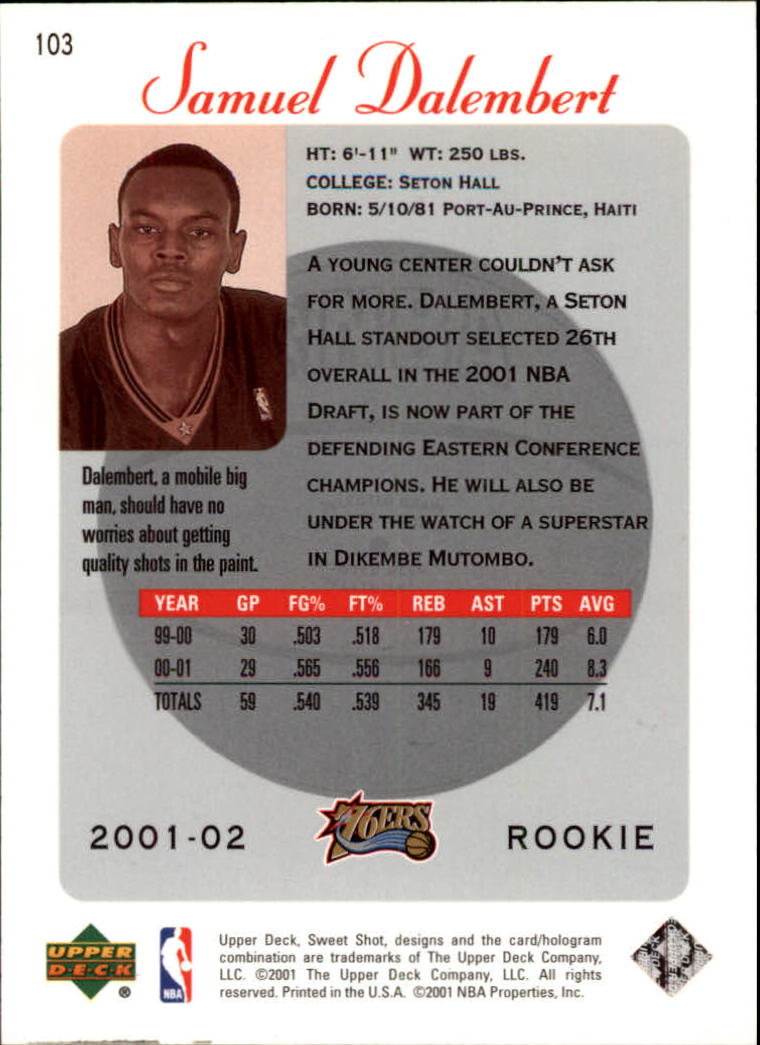 2001/2002 Sweet Shot (Upper Deck) Basketball - Picture 23 of 177