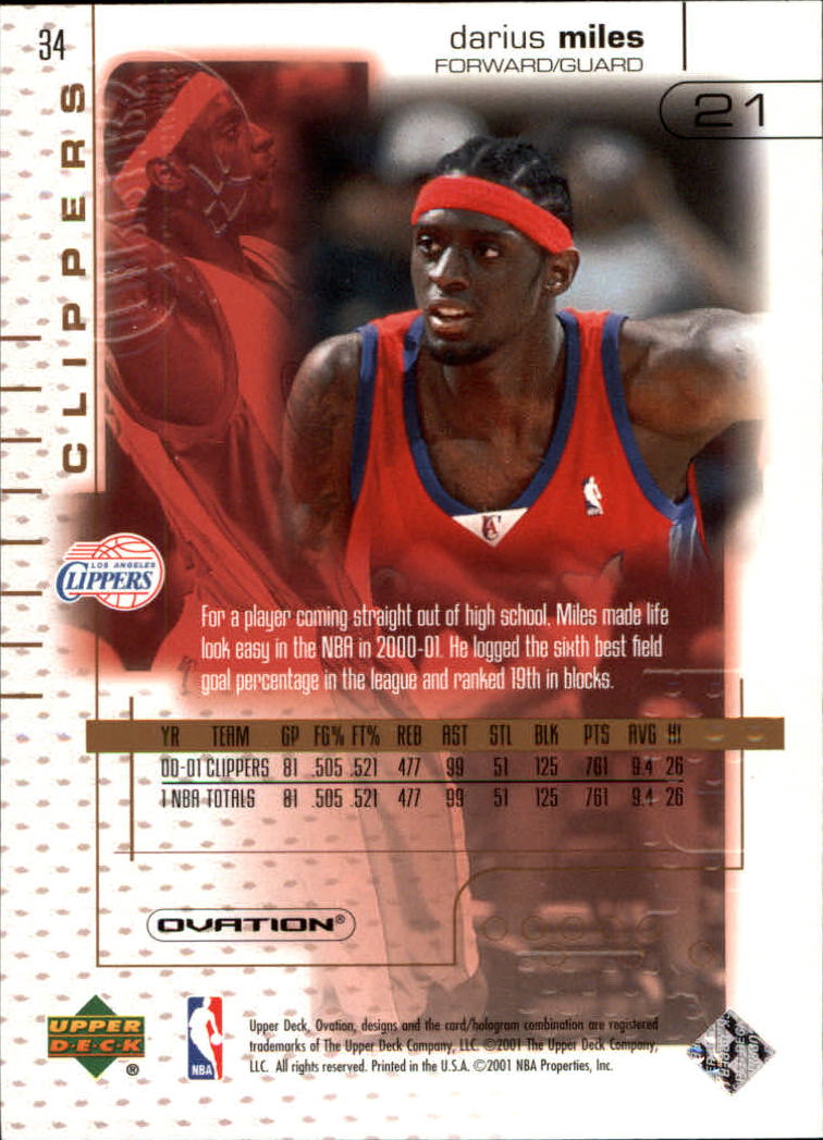  2000-01 UD Reserve #36 Corey Maggette NM Near Mint Clippers :  Collectibles & Fine Art