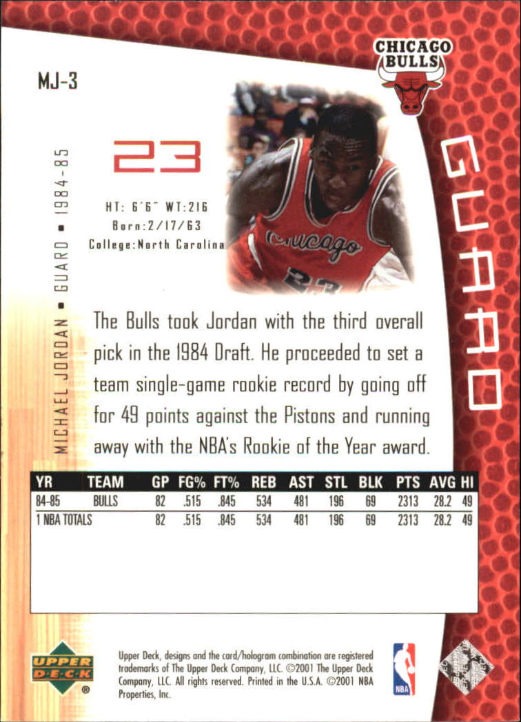 2001/2002 Upper Deck baloncesto parte 2 MJ's tarjetas traseras - Imagen 5 de 147