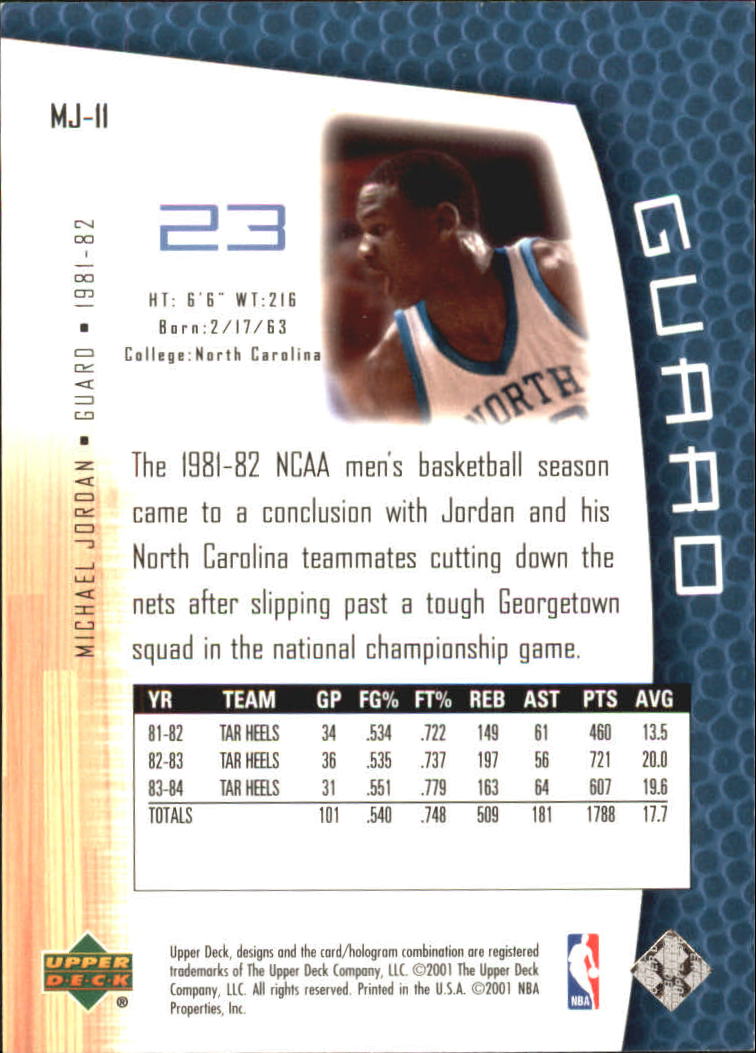 2001/2002 Upper Deck baloncesto parte 2 MJ's tarjetas traseras - Imagen 15 de 147