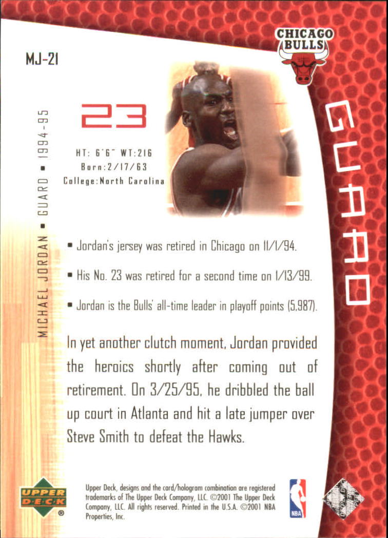2001/2002 Upper Deck baloncesto parte 2 MJ's tarjetas traseras - Imagen 35 de 147