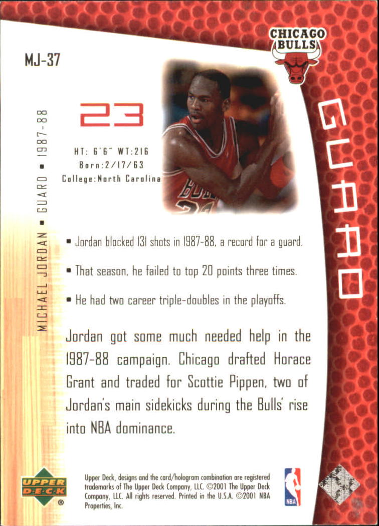 2001/2002 Upper Deck baloncesto parte 2 MJ's tarjetas traseras - Imagen 63 de 147