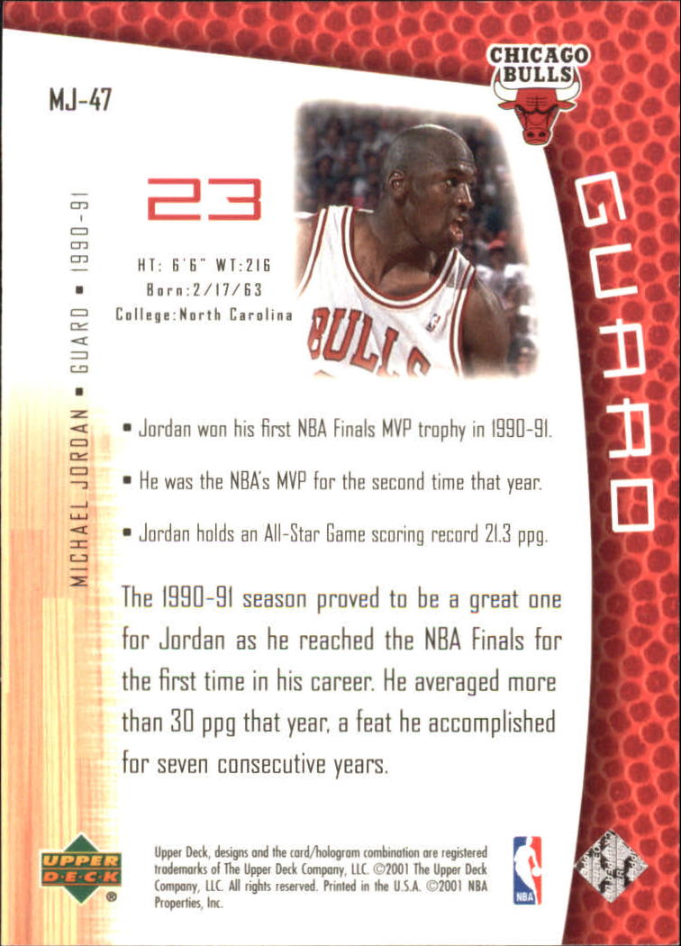 2001/2002 Upper Deck baloncesto parte 2 MJ's tarjetas traseras - Imagen 79 de 147