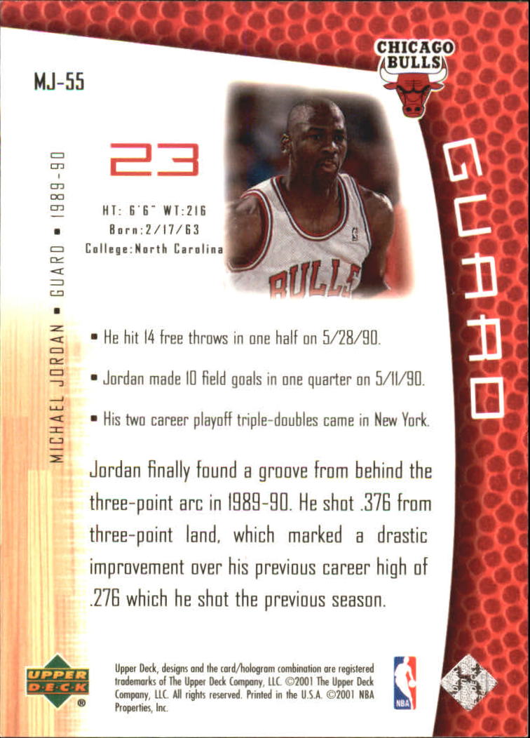 2001/2002 Upper Deck baloncesto parte 2 MJ's tarjetas traseras - Imagen 91 de 147