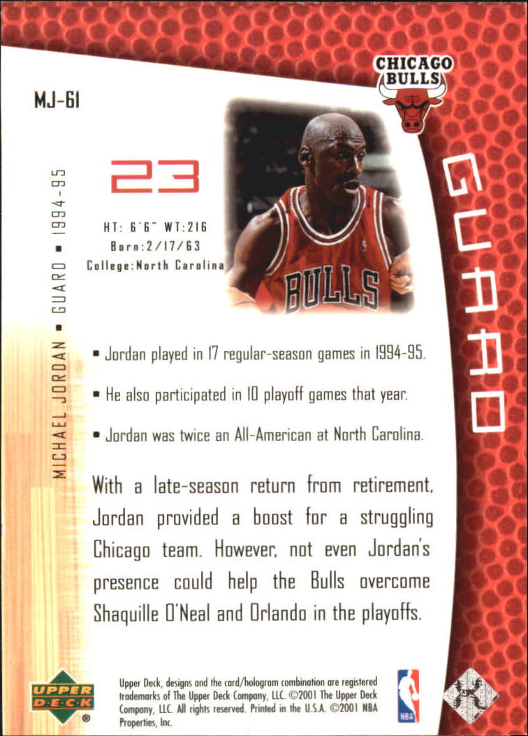 2001/2002 Upper Deck baloncesto parte 2 MJ's tarjetas traseras - Imagen 101 de 147