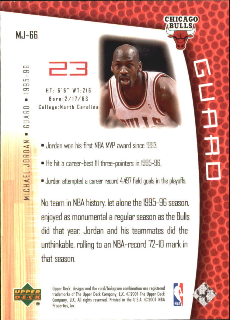 2001/2002 Upper Deck baloncesto parte 2 MJ's tarjetas traseras - Imagen 111 de 147