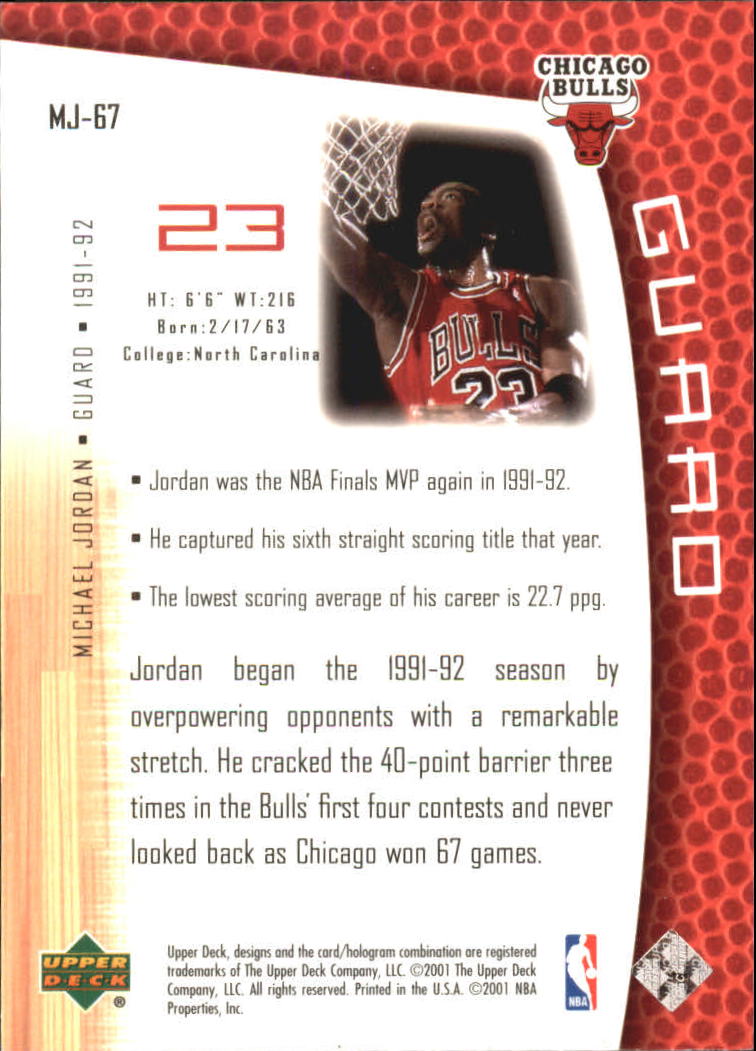 2001/2002 Upper Deck baloncesto parte 2 MJ's tarjetas traseras - Imagen 113 de 147