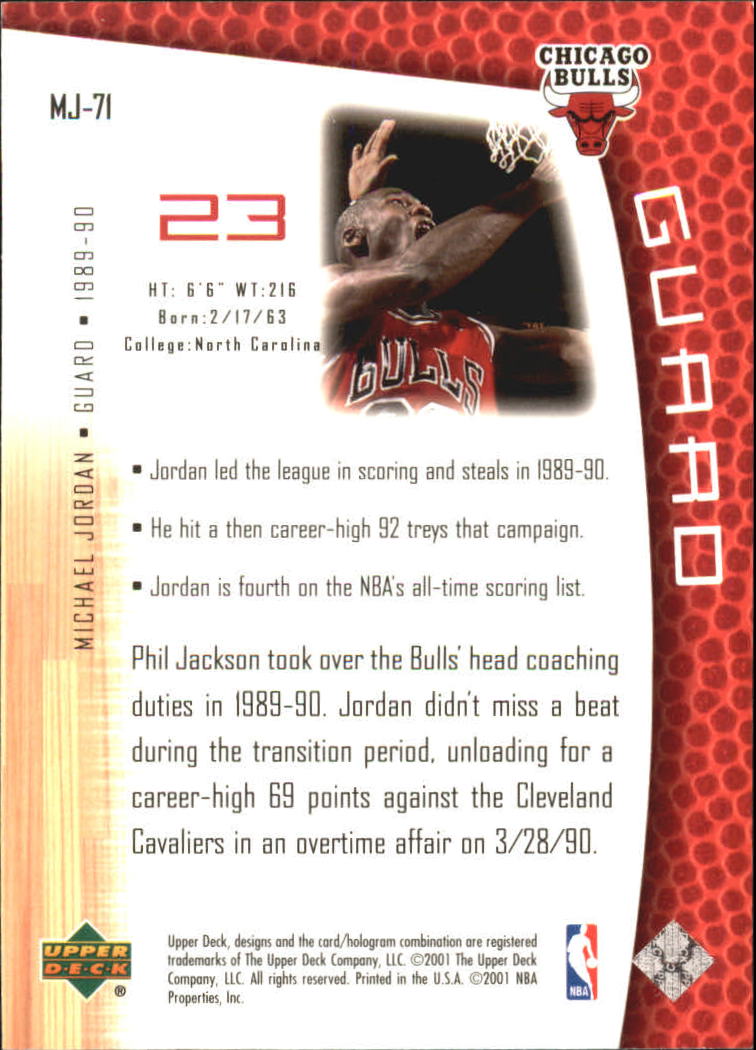 2001/2002 Upper Deck baloncesto parte 2 MJ's tarjetas traseras - Imagen 119 de 147