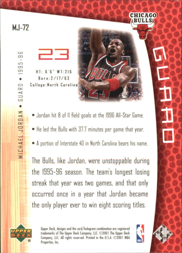 2001/2002 Upper Deck baloncesto parte 2 MJ's tarjetas traseras - Imagen 121 de 147