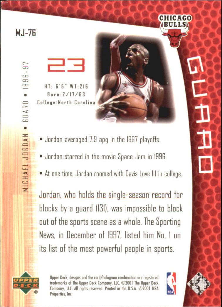 2001/2002 Upper Deck baloncesto parte 2 MJ's tarjetas traseras - Imagen 127 de 147