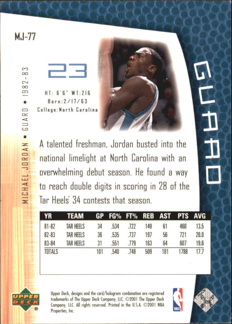 2001/2002 Upper Deck baloncesto parte 2 MJ's tarjetas traseras - Imagen 129 de 147