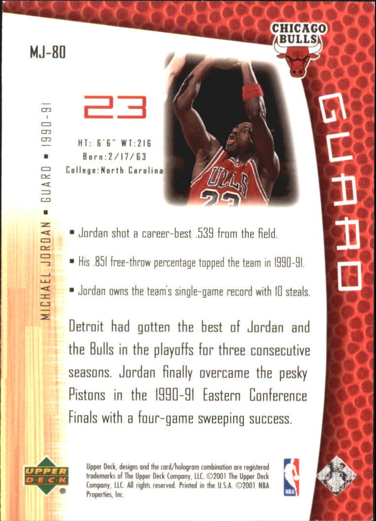 2001/2002 Upper Deck baloncesto parte 2 MJ's tarjetas traseras - Imagen 133 de 147