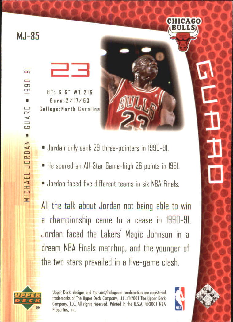 2001/2002 Upper Deck baloncesto parte 2 MJ's tarjetas traseras - Imagen 139 de 147