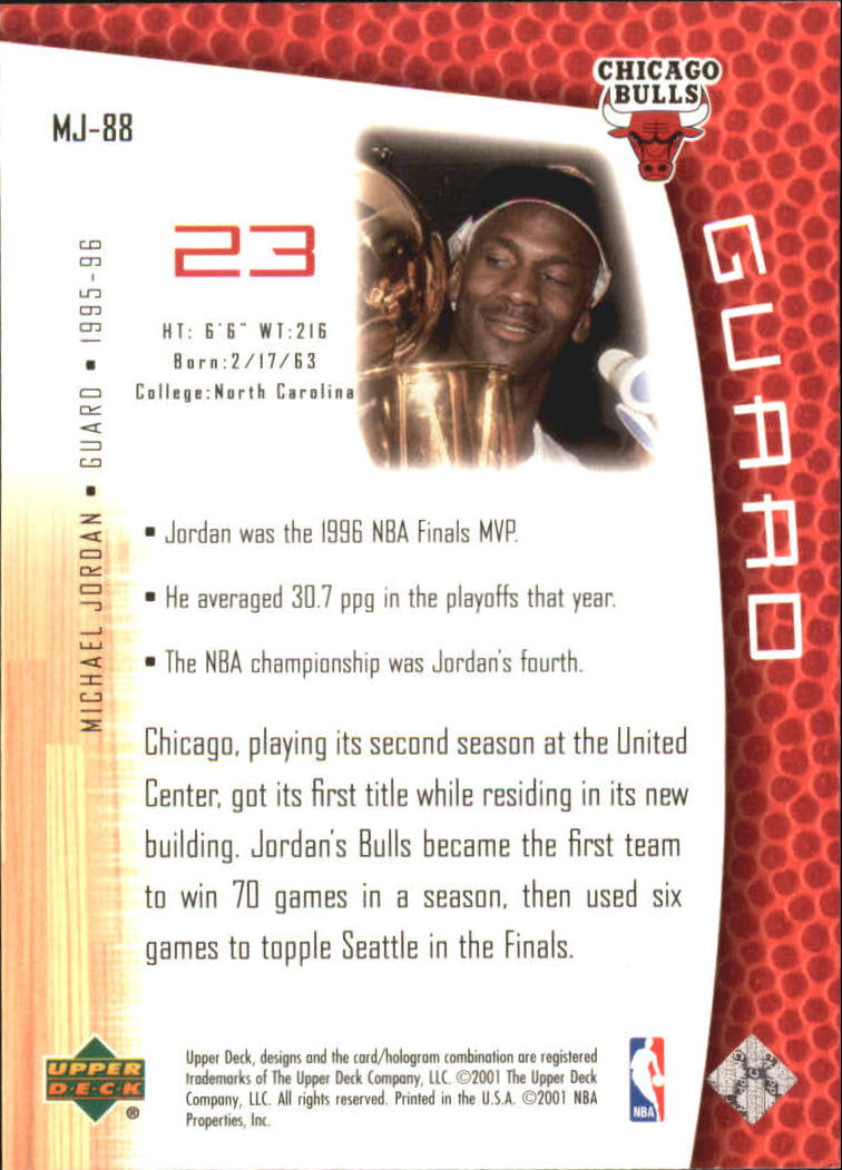 2001/2002 Upper Deck baloncesto parte 2 MJ's tarjetas traseras - Imagen 145 de 147
