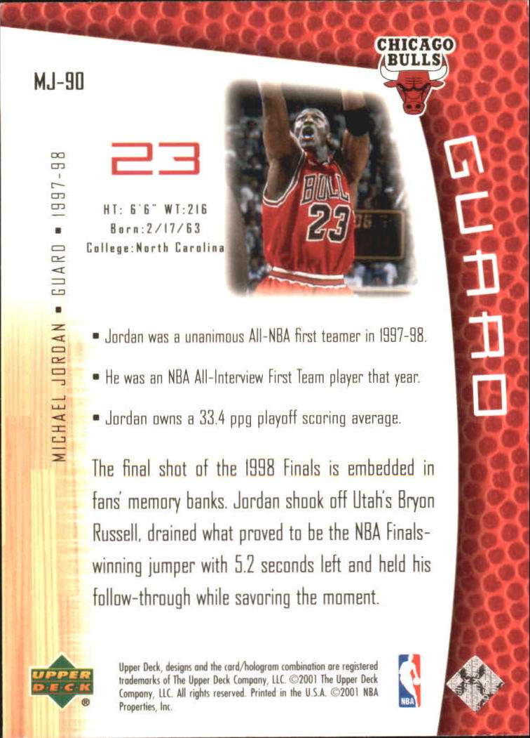 2001/2002 Upper Deck baloncesto parte 2 MJ's tarjetas traseras - Imagen 147 de 147
