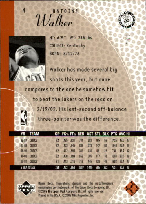 2001/2002 Inspirations (Upper Deck) Basketball - Picture 9 of 265