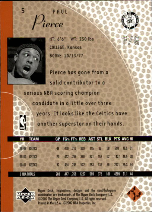 2001/2002 Inspirations (Upper Deck) Basketball - Picture 11 of 265