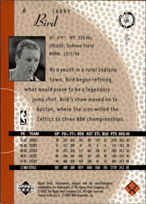 2001/2002 Inspirations (Upper Deck) Basketball - Picture 13 of 265