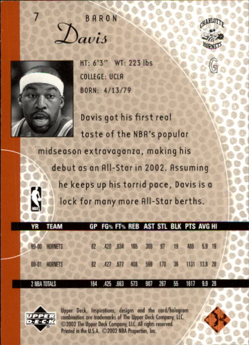 2001/2002 Inspirations (Upper Deck) Basketball - Picture 15 of 265