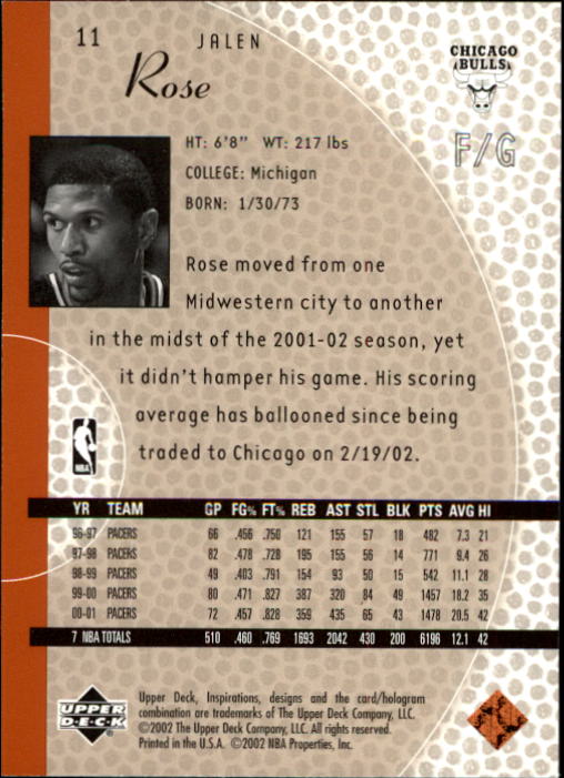 2001/2002 Inspirations (Upper Deck) Basketball - Picture 23 of 265