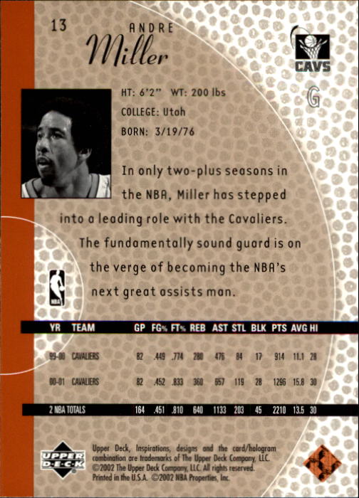 2001/2002 Inspirations (Upper Deck) Basketball - Picture 27 of 265