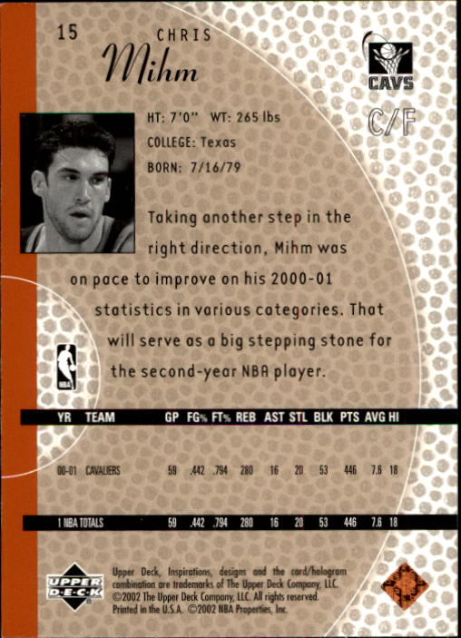 2001/2002 Inspirations (Upper Deck) Basketball - Picture 31 of 265