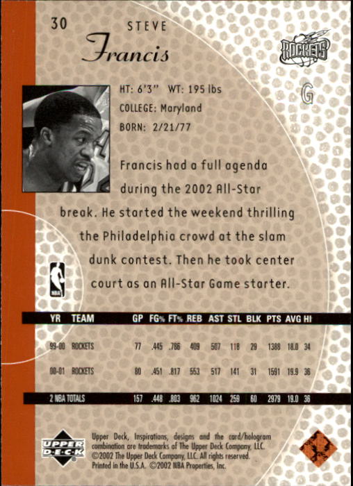 2001/2002 Inspirations (Upper Deck) Basketball - Picture 61 of 265