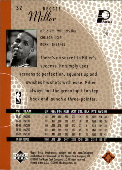 2001/2002 Inspirations (Upper Deck) Basketball - Picture 65 of 265