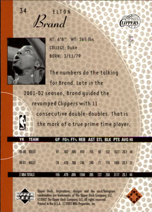 2001/2002 Inspirations (Upper Deck) Basketball - Picture 69 of 265