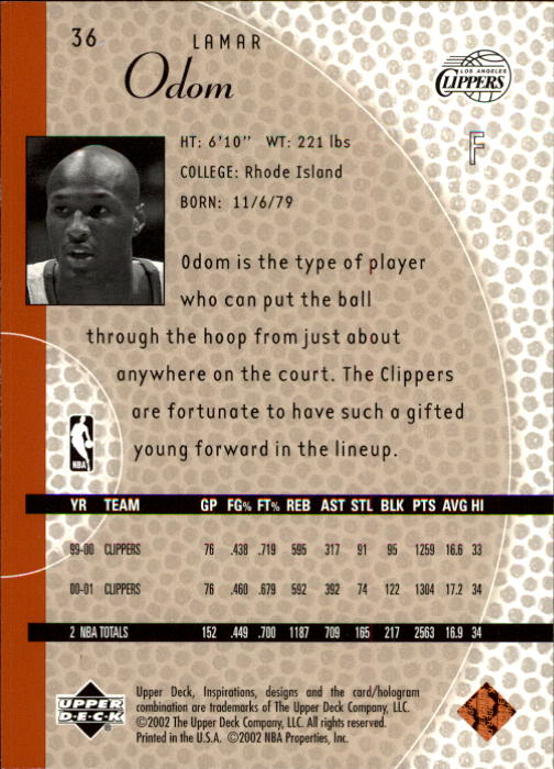 2001/2002 Inspirations (Upper Deck) Basketball - Picture 73 of 265