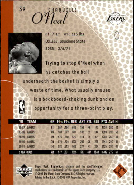 2001/2002 Inspirations (Upper Deck) Basketball - Picture 79 of 265