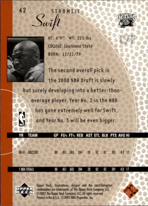 2001/2002 Inspirations (Upper Deck) Basketball - Picture 85 of 265