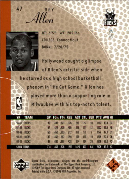 2001/2002 Inspirations (Upper Deck) Basketball - Picture 95 of 265