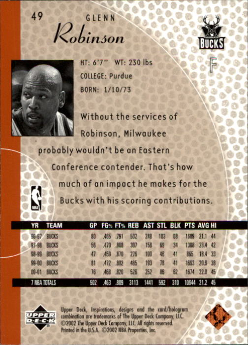 2001/2002 Inspirations (Upper Deck) Basketball - Picture 99 of 265