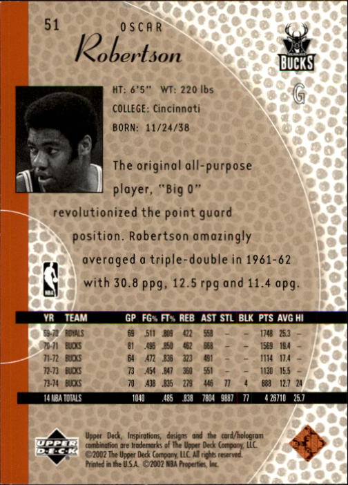 2001/2002 Inspirations (Upper Deck) Basketball - Picture 103 of 265