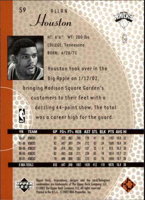 2001/2002 Inspirations (Upper Deck) Basketball - Picture 119 of 265
