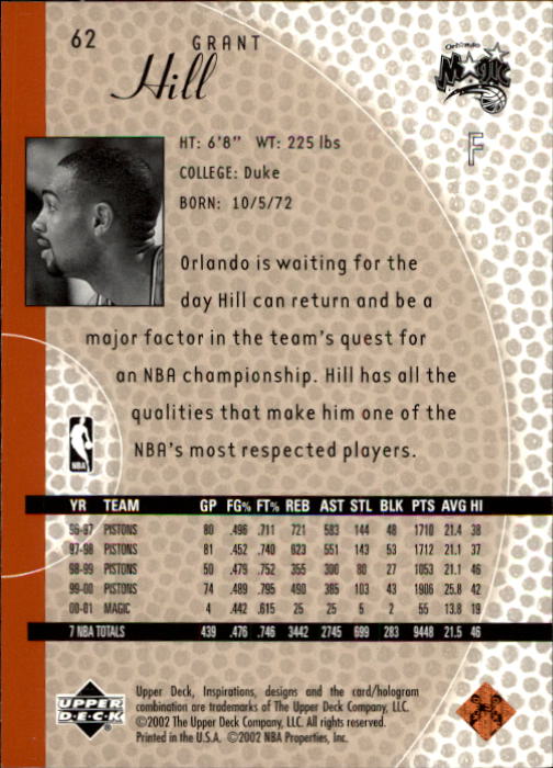 2001/2002 Inspirations (Upper Deck) Basketball - Picture 125 of 265