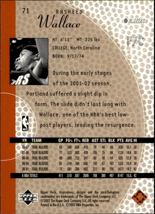 2001/2002 Inspirations (Upper Deck) Basketball - Picture 141 of 265